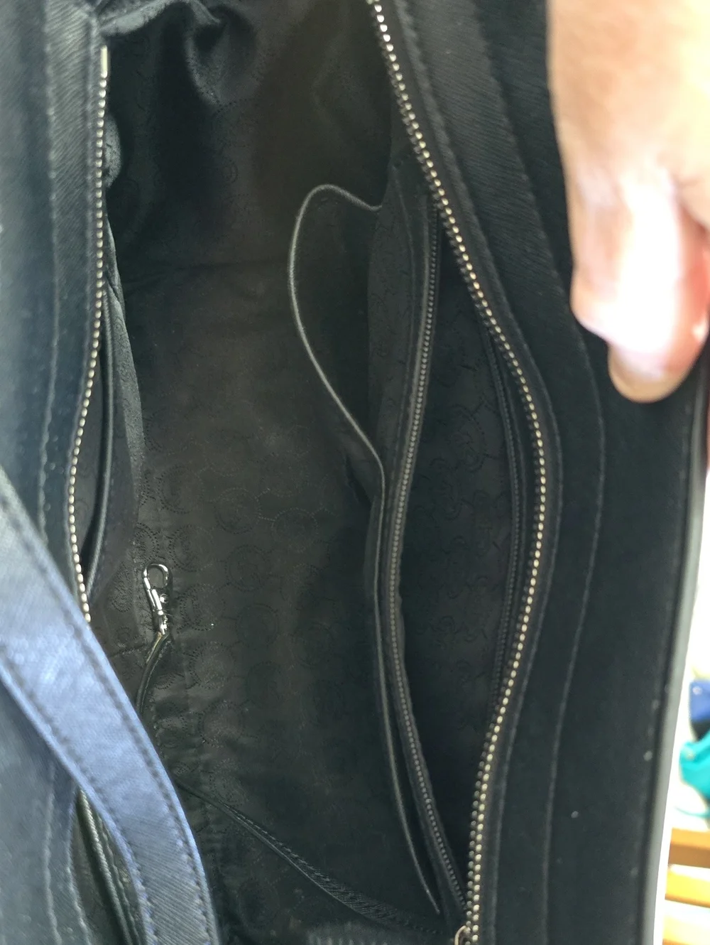 Michael Kors Royal Blue and Black Saffiano Satchel